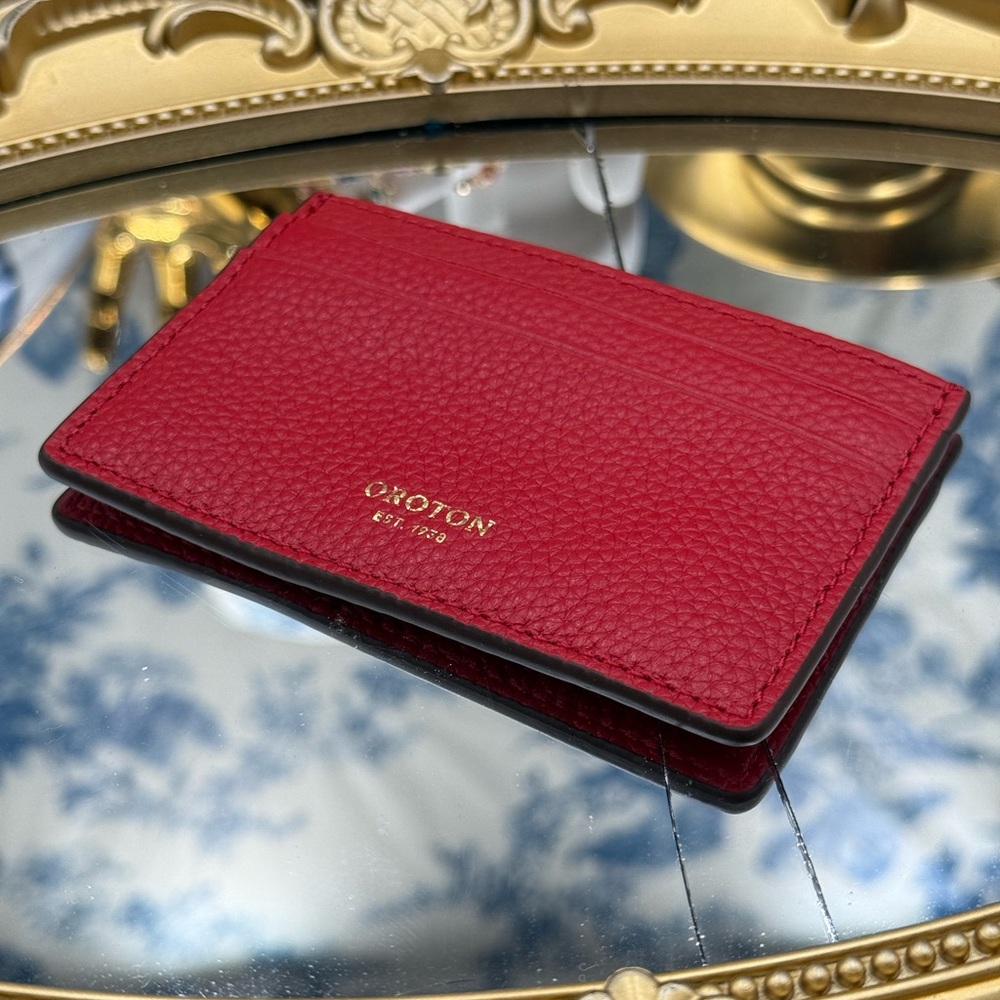 🆕 OROTON 🧿 NWOT Margot Card Sleeve, Red Leather Cardholder - Picture 12 of 16